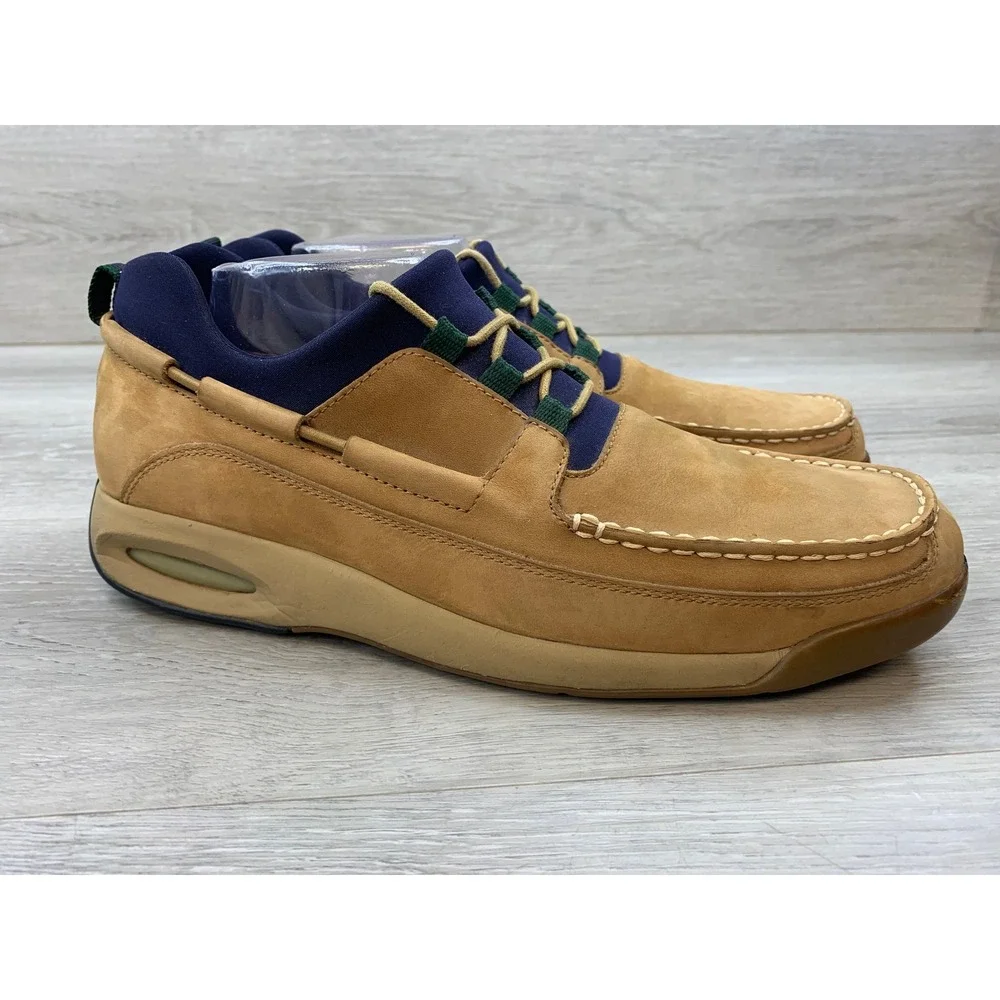 Cole Haan Country Men's Nike Air Boat Shoes Tan Nubuck Blue Loafers 10 Shoes